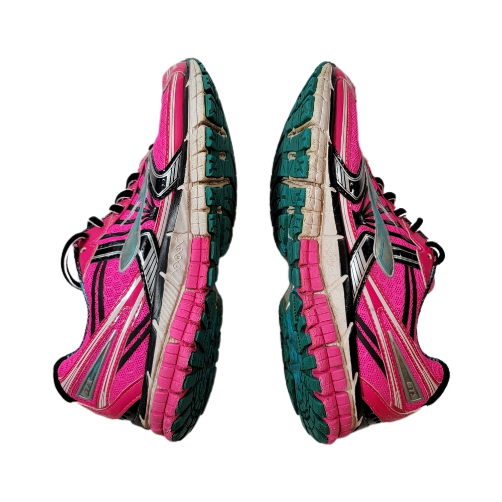 Brooks Women Adrenaline GTS14 Running Shoeer Size 8  Hot Pink Teal - Picture 4 of 8